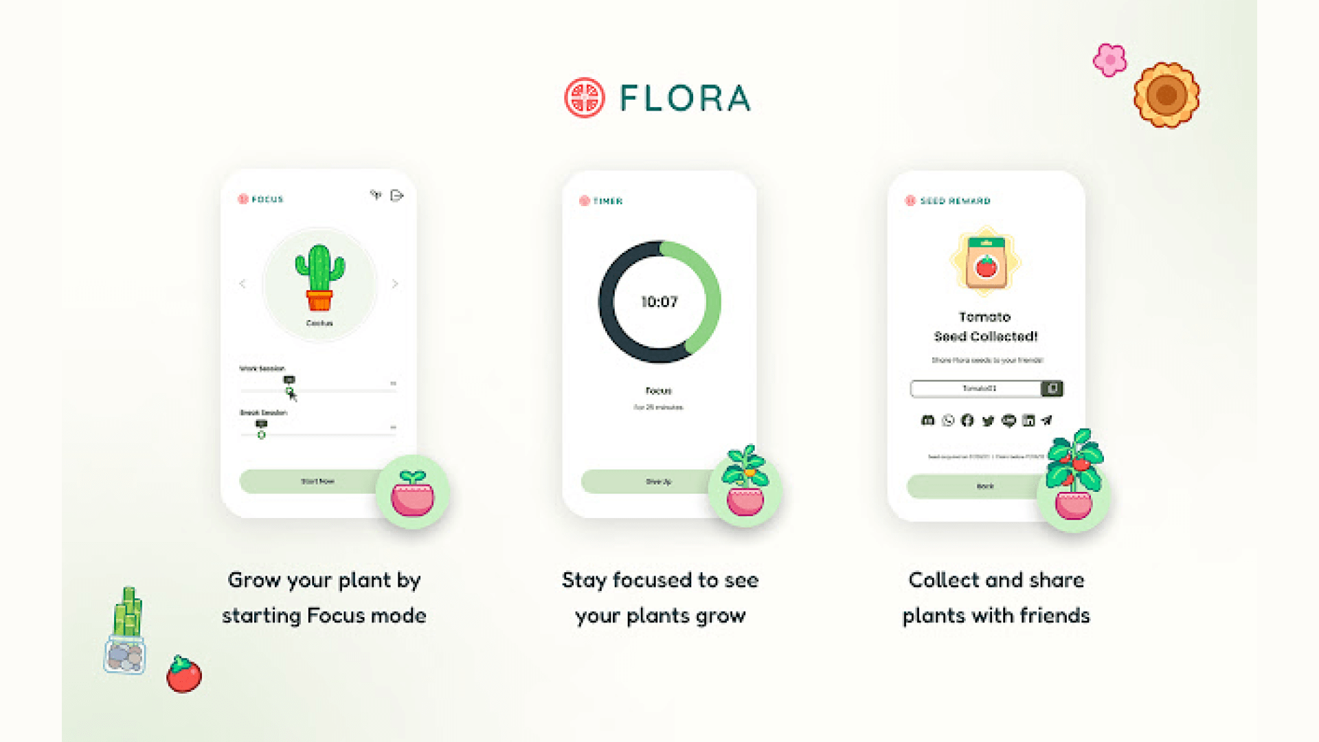 Flora Pomodor Timer - Chrome Extension